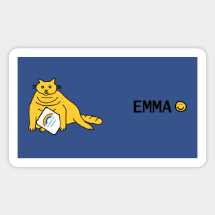 Emma Cuddly Cat Essential Worker Rainbow Magnet